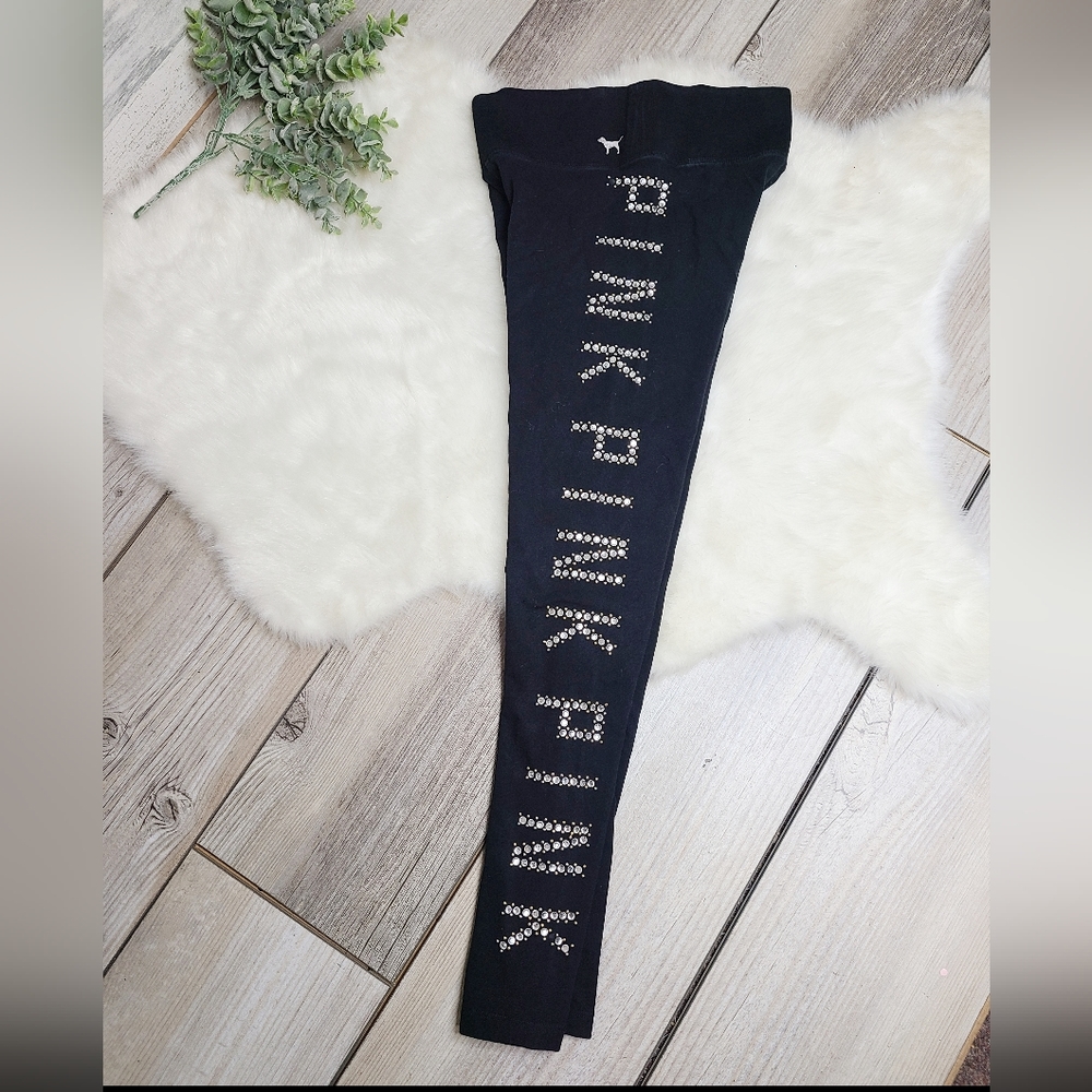 PINK Victoria's Secret Bling Embellished Yoga Leggings - Picture 2 of 6